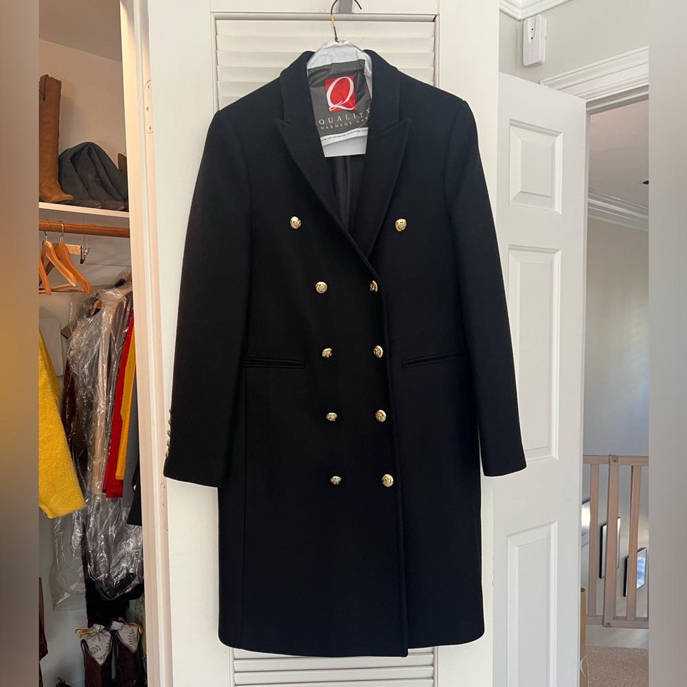 Zara black wool blend coat